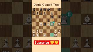 Deutz Gambit Trap 🪤🪤chess brilliant chessopeningtrap [upl. by Alliuqal242]