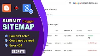 Blogger Sitemap Couldnt Fetch on Google Search Console ✅ Error Fix [upl. by Delainey]