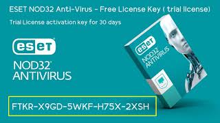 ESET NOD32 ANTIVIRUS Free Trial License activation key for 30 days  August 30 2023 [upl. by Coonan]