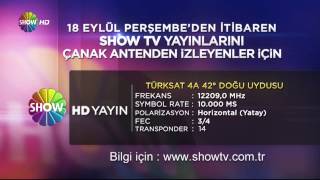 Showtv hd 18 eylülde Turksat 4Ada şifresiz [upl. by Asital224]