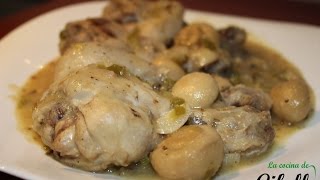 Pollo al ajillo con champiñones [upl. by Dinin]