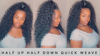 QUICK WEAVE Half Up half Down EXPLAINED in detail iamroxybennett ponytails [upl. by Erikson481]