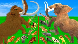 Prehistoric Mammals vs Modern Mammals Size Comparison Mammoth Vs Elephant Animal Epic Battle [upl. by Lanaj328]