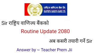 Rastiya Banijya Bank Exam Routine 2080  RBB exam official update 2080  Routine Related all update [upl. by Levenson632]