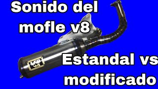 Mofle v8 ESTANDAR VS MODIFICADOpasola 50  pasola 7090101cc Yamaha artística [upl. by Lucania]