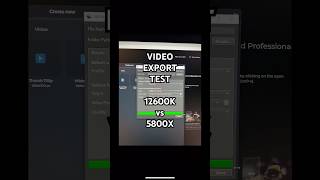 i512600K vs Ryzen 7 5800X Video Export Test shorts cpu cpubenchmark amd intel videoediting [upl. by Annaeiluj924]