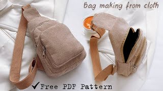 DIY Sling Backpack Sewing from Cloth 🙌 Bag Making at Home [upl. by Elmer]