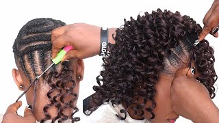 Awesome Curly Crochet braids with Brazilian wool  Curly Crochet Hairstyle For All [upl. by Portie]