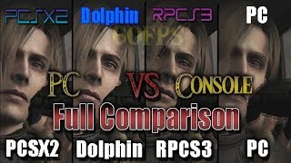 Resident Evil 4  Rpcs3 PS3 Vs Pcsx2 PS2 Vs Dolphin Wii Vs PC Full Comparison [upl. by Niuqram]