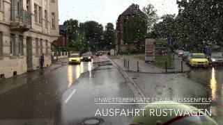 FF Weißenfels  Unwetter 130615  Ausfahrt Rüstwagen [upl. by Nairbal]