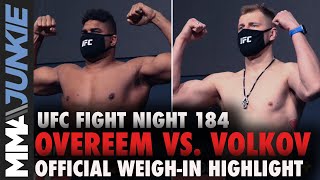 Alistair Overeem Alexander Volkov combine for 5195 pounds  UFC Fight Night 184 weighin highlight [upl. by Maletta348]