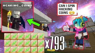 HACKING COINS is Back😶😱 with ×793 Green Zeus Lightning Rare in Skyblock BlockmanGo [upl. by Hera]