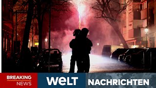 BERLIN SilvesterAusschreitungen Böller und Raketen auf Polizei Über 300 Festnahmen  WELT Stream [upl. by Gus]