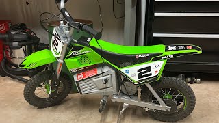 Razor SX350 Dirt Bike McGrath reviewed by 7yr old Keegan Fury Video 1 [upl. by Eladnwahs]