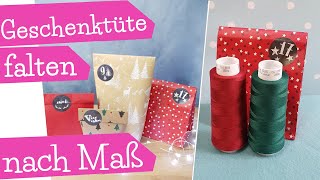 Geschenktüte falten nach Maß  Papiertüte falten  DIY Adventskalender  Geschenkpapier Tüte basteln [upl. by Kendra]