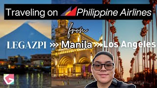 Traveling on Philippine Airlines from Legazpi City to Manila to Los Angeles  Airport Walking Tours [upl. by Kcaz93]