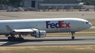 FedEx MD11 N643FE Landing Portland Airport PDX [upl. by Jurdi888]