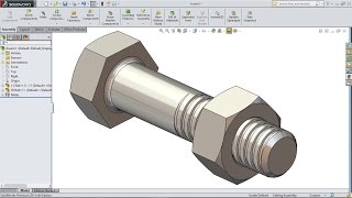 Solidworks Tutorial  Solidworks Bolt and Nut Tutorial  Solidworks [upl. by Enitsej]