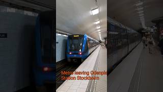 Metro leaving Odenplan Station Stockholm travel stockholmguide [upl. by Garbers855]