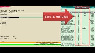 HSN CODE amp GST  In Item wise in sales voucher [upl. by Leelaj]