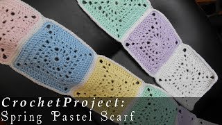 Spring Pastel Scarf  Crochet [upl. by Granniah]