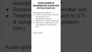 Acute cystitis amp asymptomatic bacteriuria during pregnancy [upl. by Rauscher]