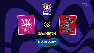 Highlights 13th Match Barbados Royals vs Antigua and Barbuda Falcons  13th Match ABF VS BR [upl. by Onaicram163]