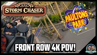 STORM CHASER ROLLER COASTER  on ride Front Row 4K POV  Pualtons Park Summer 2024 [upl. by Einaffit53]