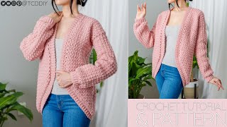 How to Crochet a Cardigan  Pattern amp Tutorial DIY [upl. by Obara]