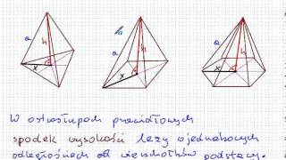 Obliczanie wysokości w ostrosłupach prawidłowych  Matematyka Szkoła Podstawowa i Gimnazjum [upl. by Stiles323]