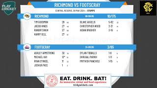 Victorian Premier Cricket  Kookaburra Mens Seconds  Semi Final  Richmond v Footscray  Day 1 [upl. by Mcdonald]