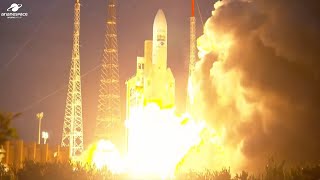 Final Ariane 5 rocket launches pair of satellites from French Guiana [upl. by Ehtiaf]