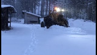 Snow Plowing yard and forest road with my Volvo and minus 24 river walk on the rail road Nov 2021 [upl. by Seward505]