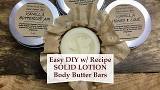 How to Make Easy DIY Solid Lotion Body Butter Massage BARS w Recipe  Ellen Ruth Soap [upl. by Landri]