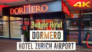 4K DORMERO Hotel Zurich Airport 🇨🇭  Budget Hotel near Zurich Airport  Standard Double Room [upl. by Narcis477]