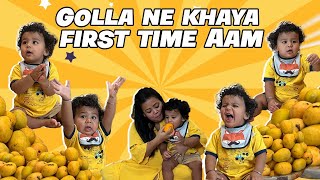 Golla ne khaya first time Aam  Kya usko acha laga   Bharti Singh  Harsh Limbachiyaa [upl. by Cher]