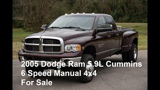 2005 Dodge Ram Dually 59L Cummins Turbo Diesel 6 Speed Manual 4x4 For Sale Car Cave Aiken SC [upl. by Vitalis]