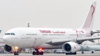 Tunisair quot70th Anniversaryquot Airbus A330200 A332 landing amp departing Montreal YULCYUL [upl. by Bautram]