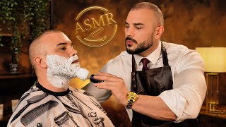 Gentlemans Barbershop ASMR 💈 Haircut and Massage for Sleep  Male Personal Attention  Safe Space [upl. by Thorma]