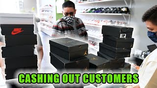 Day in the Life of a Sneaker Store Owner Cashing Out Customers [upl. by Noirb]