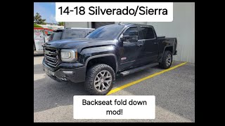 1418 Silverado Sierra backseat fold down mod [upl. by Atterehs]