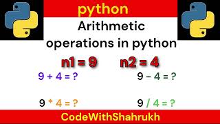 arithmetic operations in python program [upl. by Derrek]