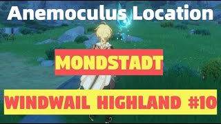 Anemoculus 325 Location Mondstadt Windwail Highland 10  Genshin Impact [upl. by Eentruoc]