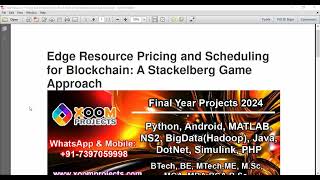 Edge Resource Pricing and Scheduling for Blockchain A Stackelberg Game Approach [upl. by Chiang]