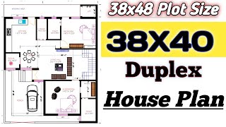 38 X 40 Feet Home Design  Duplex House Plan 38X40  North Facing 38x40 House Plan 2BHK [upl. by Abbotsen]