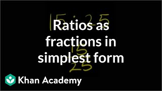 Ratios as fractions in simplest form  PreAlgebra  Khan Academy [upl. by Loralie]