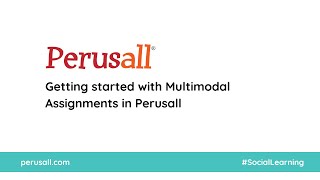 Getting started with Multimodal Assignments in Perusall [upl. by Nileak]