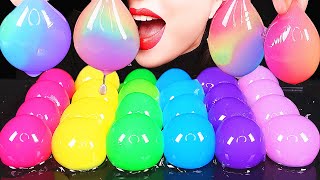 ASMR EDIBLE UNICORN WATER BOTTLES HOW TO MAKE GIANT RAINBOW POPPING BOBA EATING SOUNDS MUKBANG 먹방 [upl. by Nireves655]