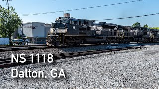 Norfolk Southern 1118 with a Dash940CW leading mixed manifest train north through Dalton GA [upl. by Gillette]