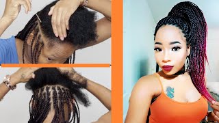 DIY small Box Braids  How To Braid Your own Hair  Advanced Version🔥 [upl. by Nired510]